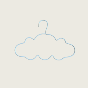 Kinder kledinghangers wolk blauw - set van 3
