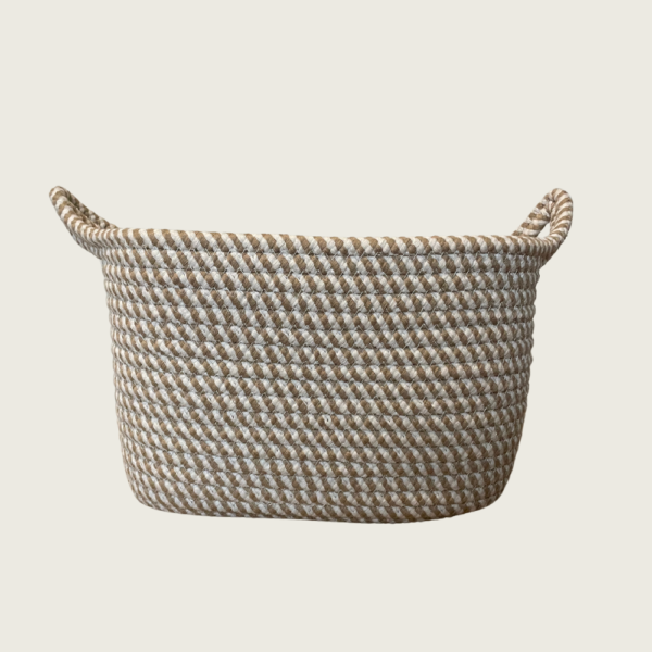 Opbergmand wit met beige